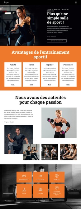 Site HTML Pour Rejoignez Notre Communauté De Passionnés De Fitness