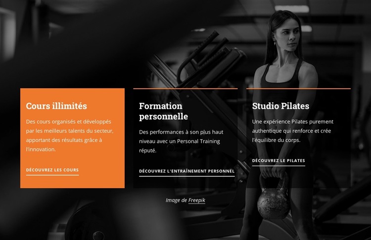 Cours illimités et entraînement personnel Modèle HTML