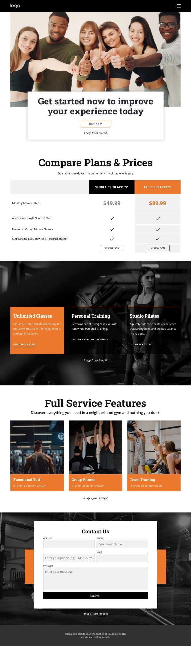 Exercise programs Homepage Design
