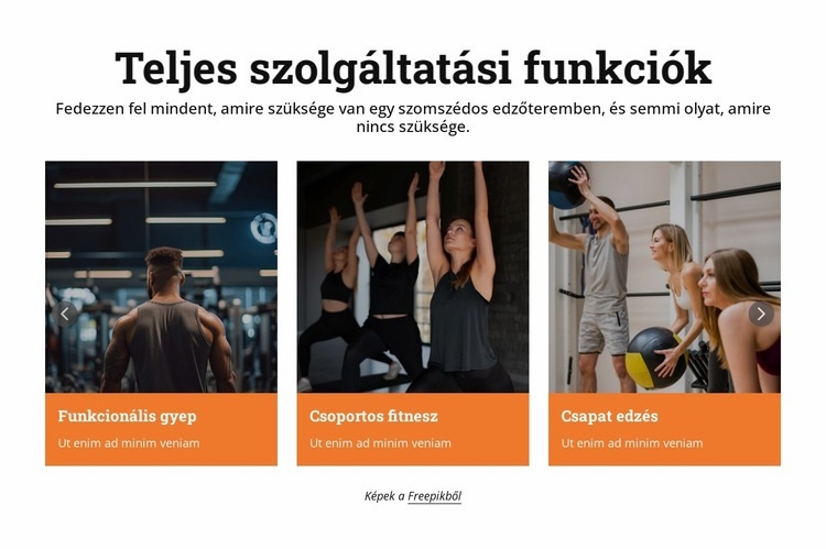 Fitness szolgáltatások Weboldal sablon