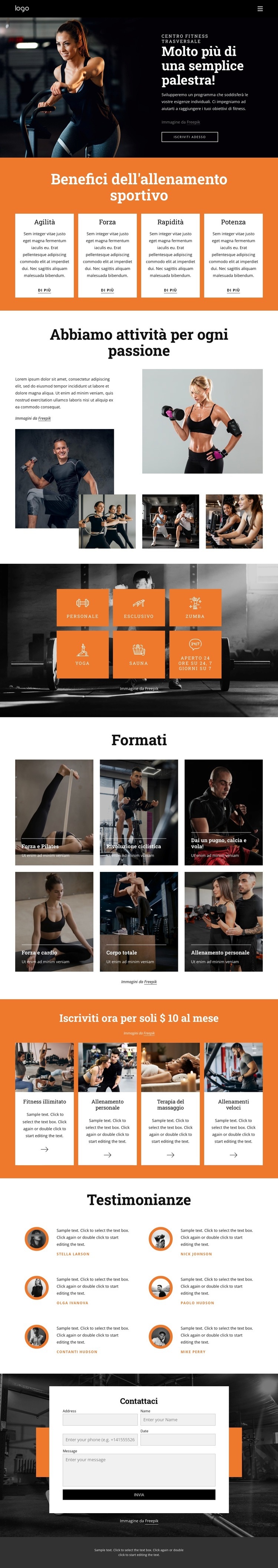 Unisciti alla nostra community di appassionati di fitness Costruttore di siti web HTML