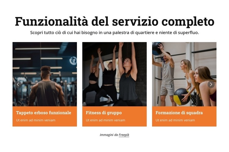 Servizi di fitness Costruttore di siti web HTML