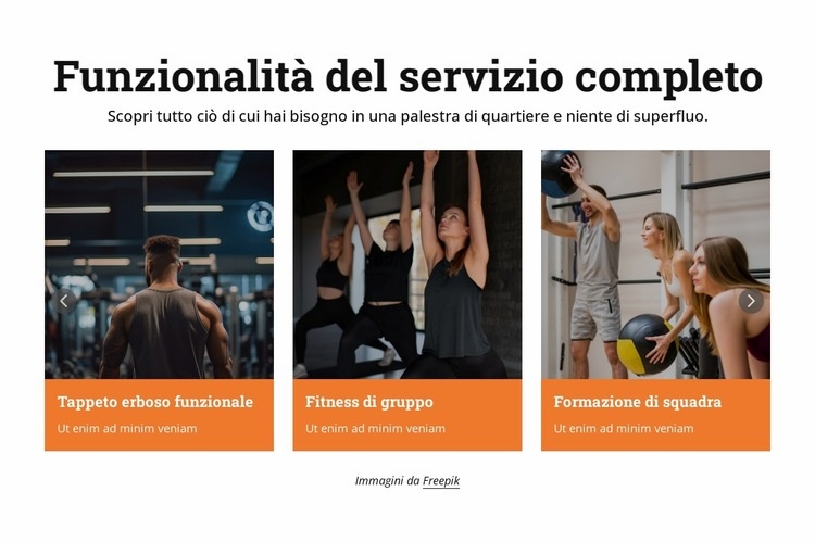 Servizi di fitness Progettazione di siti web