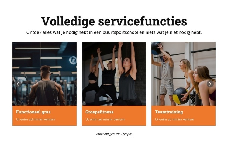 Fitnessdiensten HTML5-sjabloon