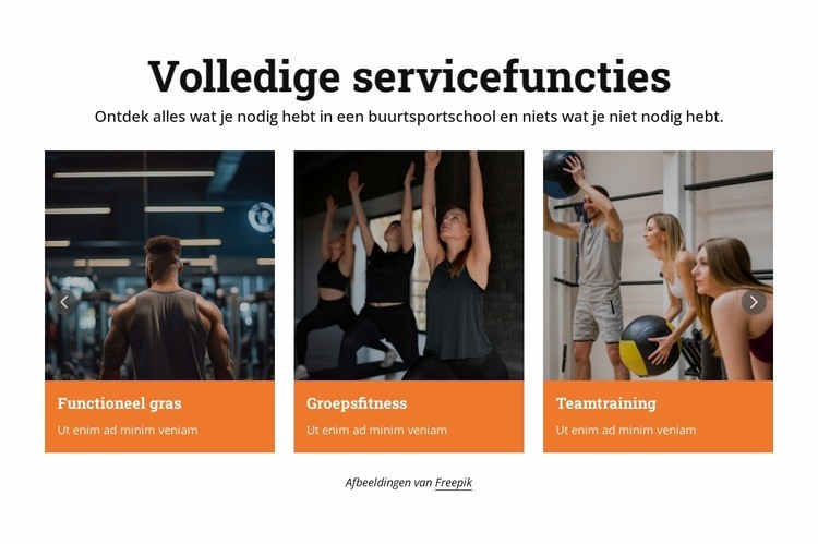 Fitnessdiensten Website mockup