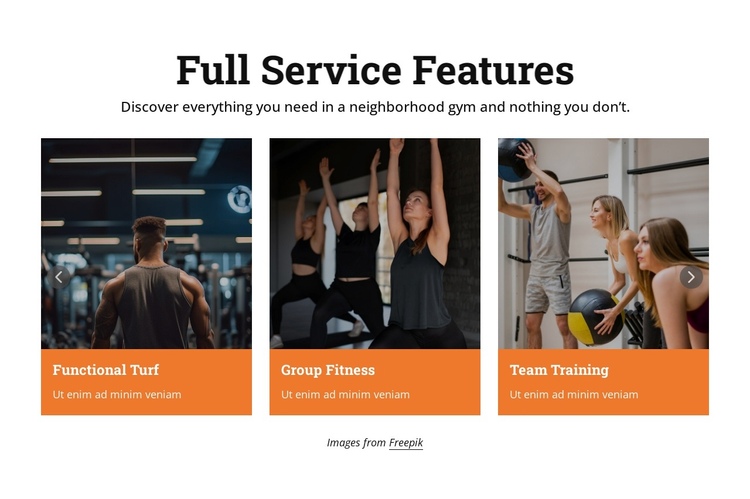 Fitness services One Page Template