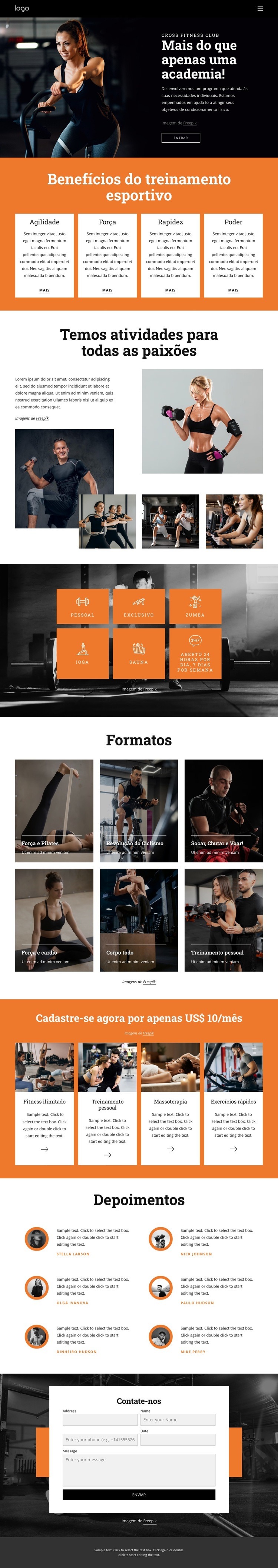 Junte-se à nossa comunidade de entusiastas do fitness Construtor de sites HTML