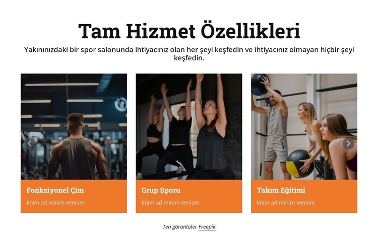 Fitness hizmetleri HTML5 Şablonu