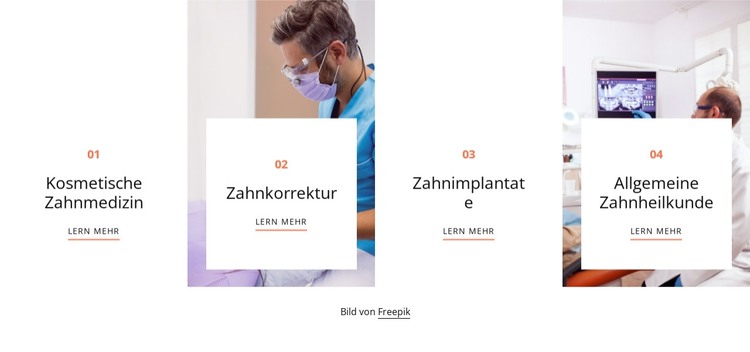 Hochqualifizierte zahnärztliche Leistungen HTML-Vorlage