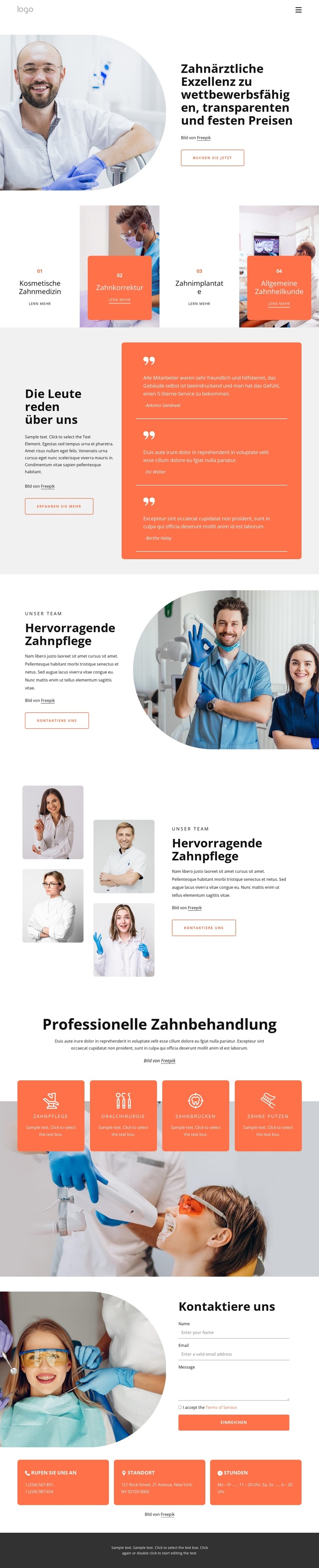 Zahnmedizinische Exzellenz Website-Vorlage