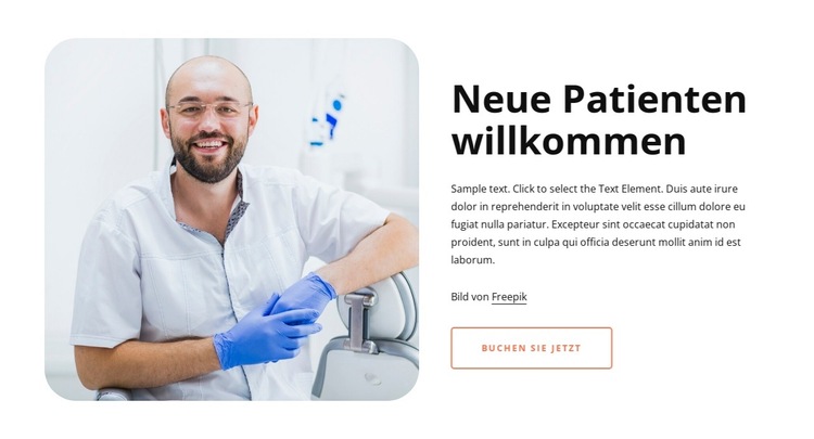 Neue Patienten willkommen Website-Vorlage