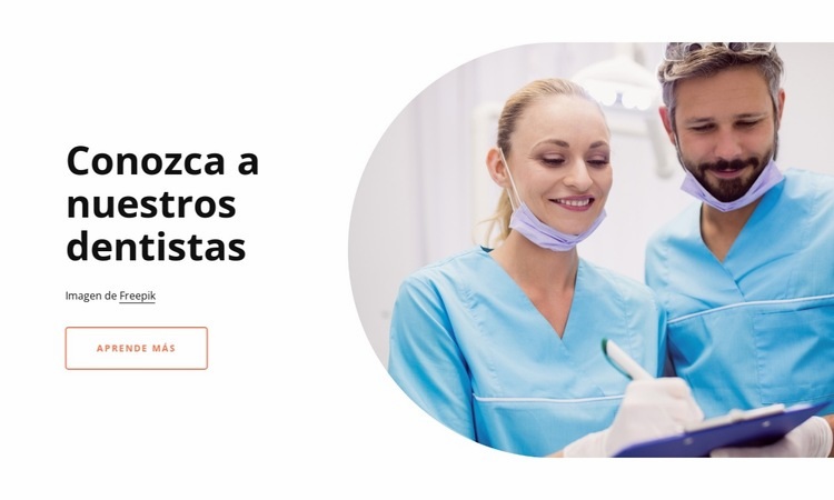 Conoce a nuestros dentistas Maqueta de sitio web