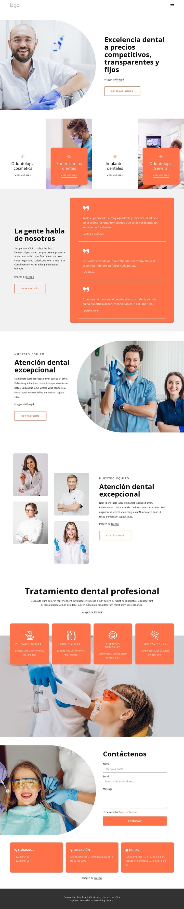 Excelencia dental Plantilla de sitio web