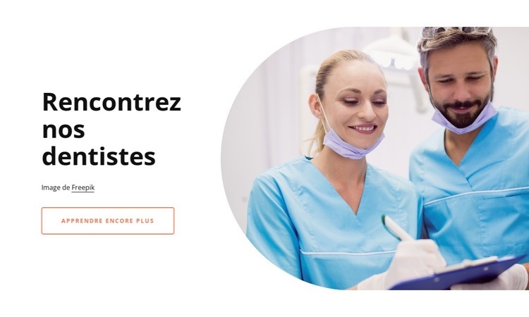 Rencontrez nos dentistes Maquette de site Web