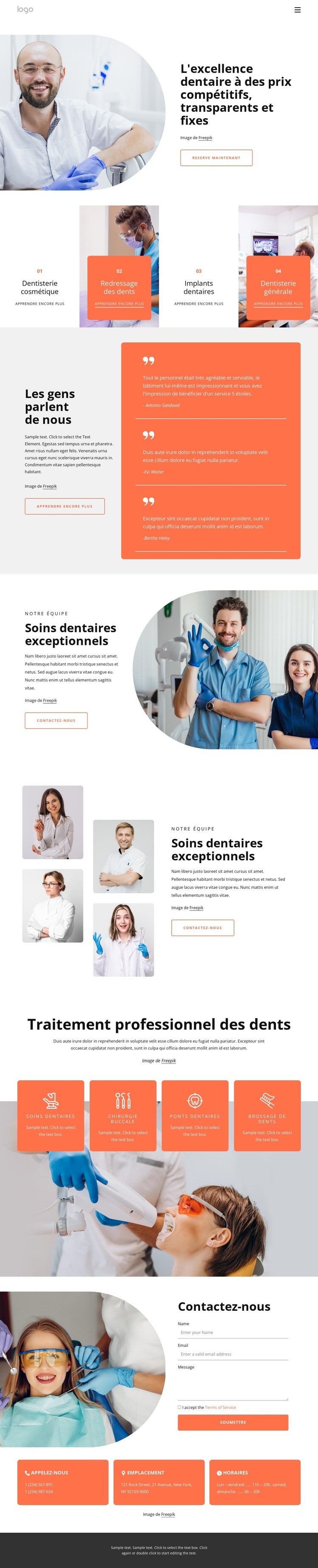 Excellence dentaire Page de destination