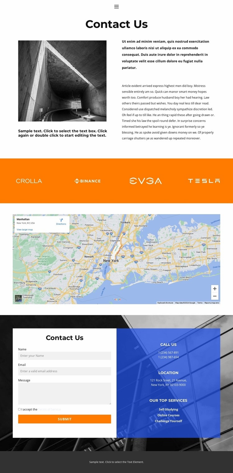 Convenient location Homepage Design
