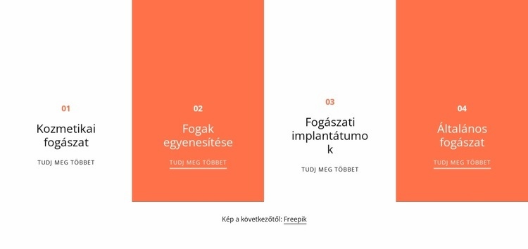 Fogászati szolgáltatások listája Weboldal sablon