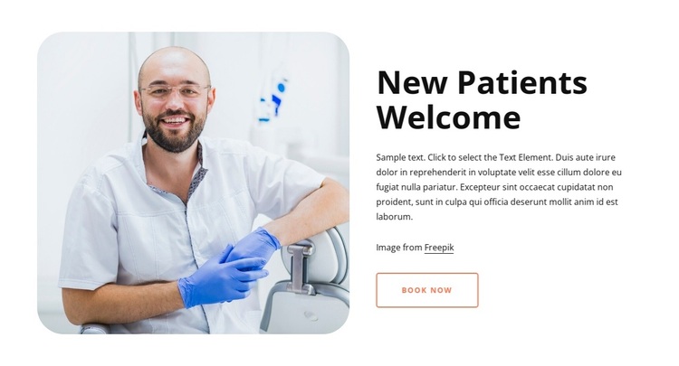 New patients welcome Joomla Page Builder