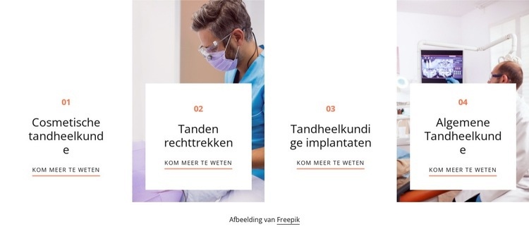 Hooggekwalificeerde tandheelkundige diensten Website ontwerp