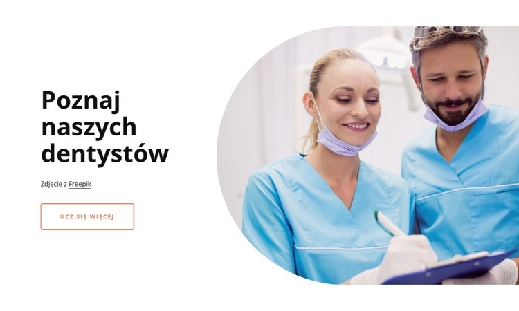 Poznaj naszych dentystów Makieta strony internetowej