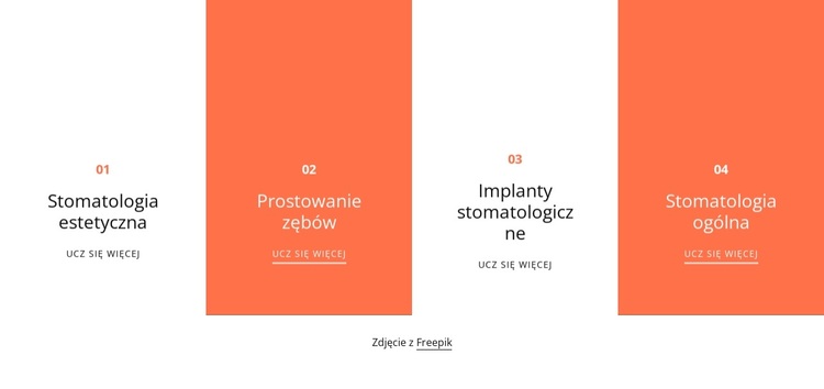 Lista usług stomatologicznych Motyw WordPress