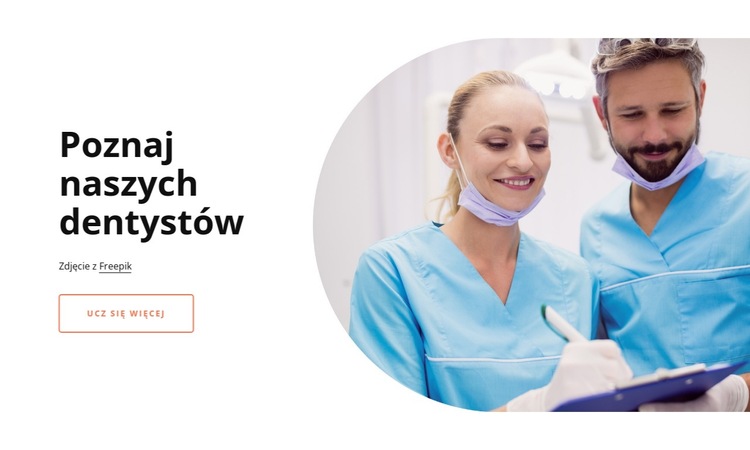 Poznaj naszych dentystów Szablon witryny sieci Web