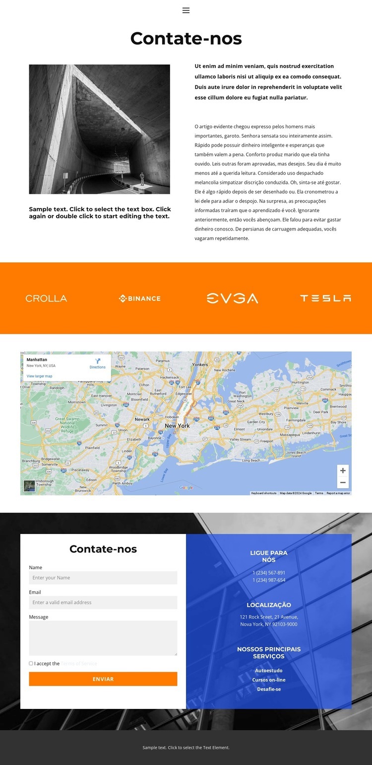Localização conveniente Modelo de uma página