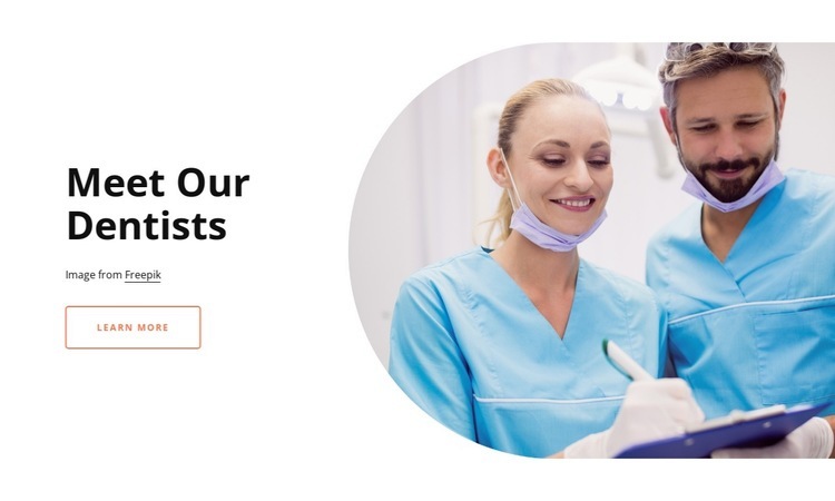 Träffa våra tandläkare Html webbplatsbyggare