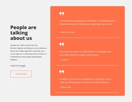 Testimonials In Grid Cell - Simple Website Template