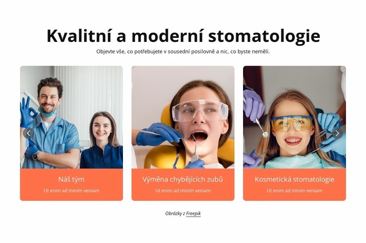 Kvalitní a moderní stomatologie Šablona HTML