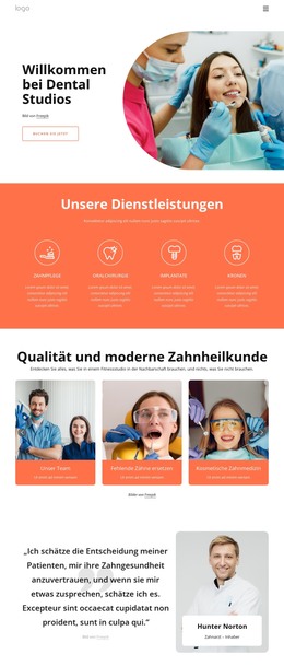 Willkommen In Den Zahnstudios – Vorlage Für Website-Builder