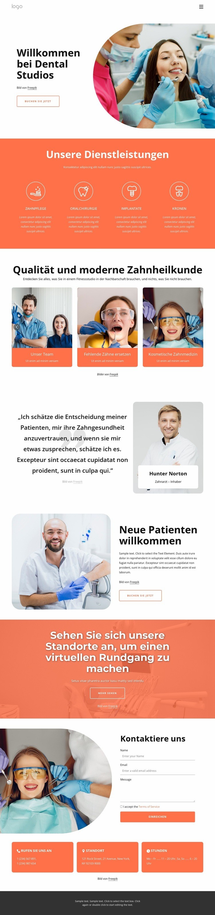 Willkommen in den Zahnstudios HTML Website Builder