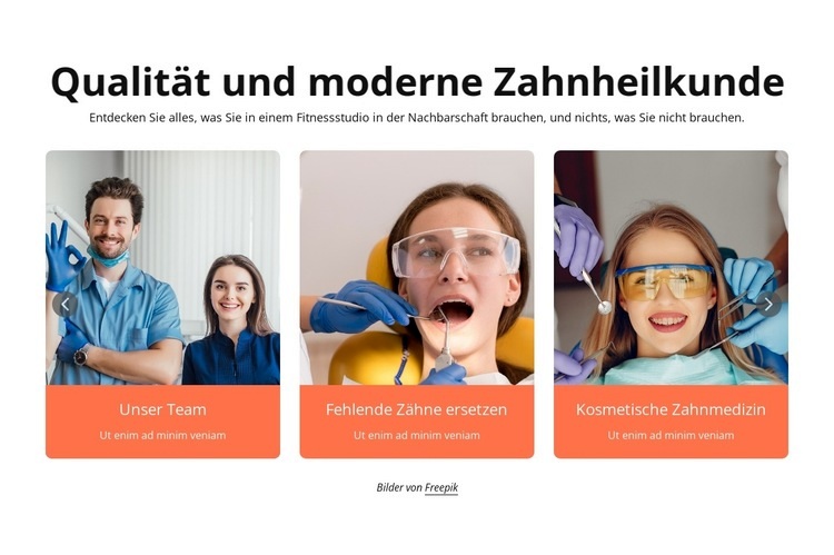 Hochwertige und moderne Zahnmedizin Website design