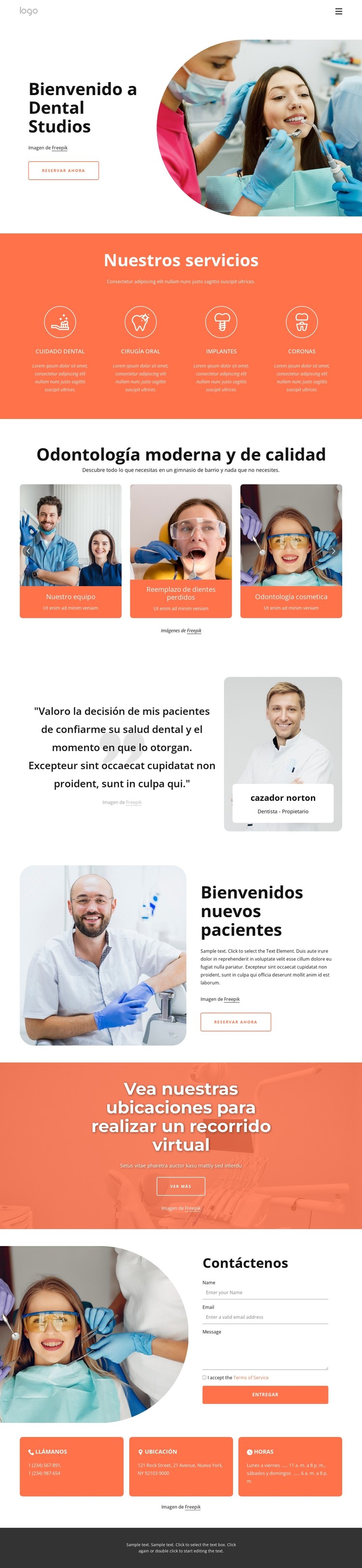 Bienvenido a los estudios dentales. Plantilla CSS