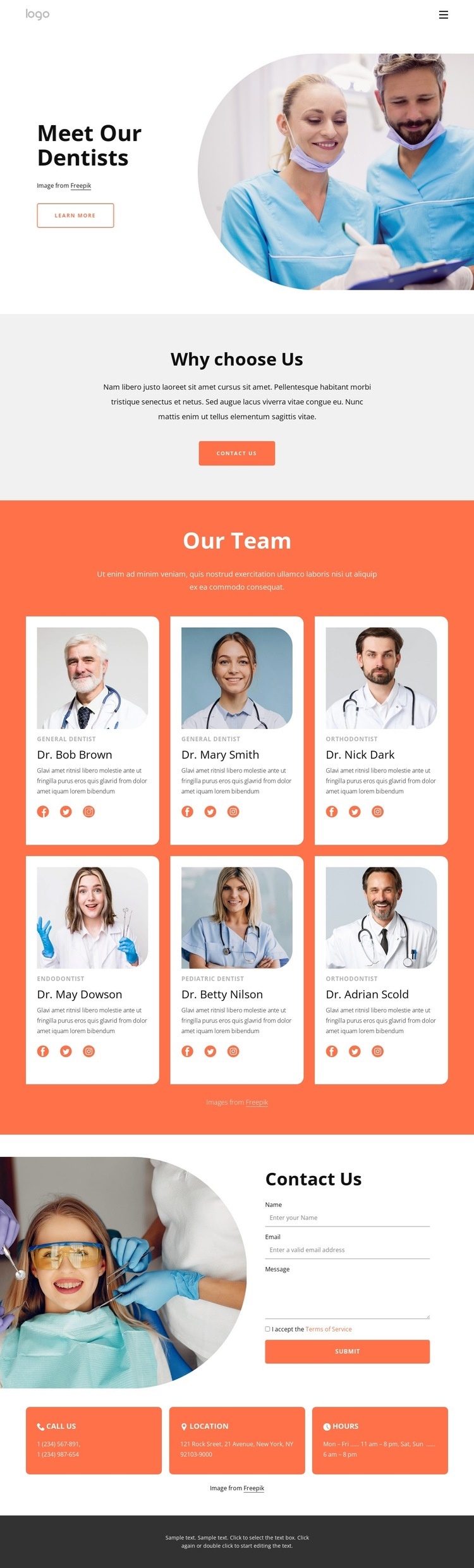 Highly-qualified dentists Homepage Design