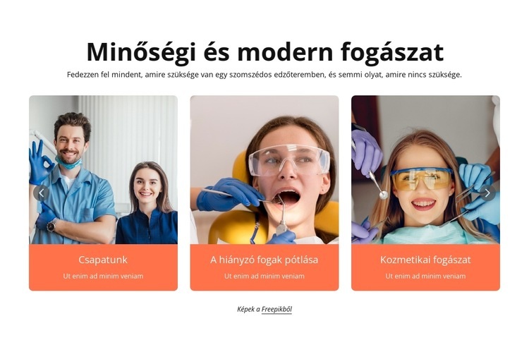 Minőségi és modern fogászat HTML Sablon