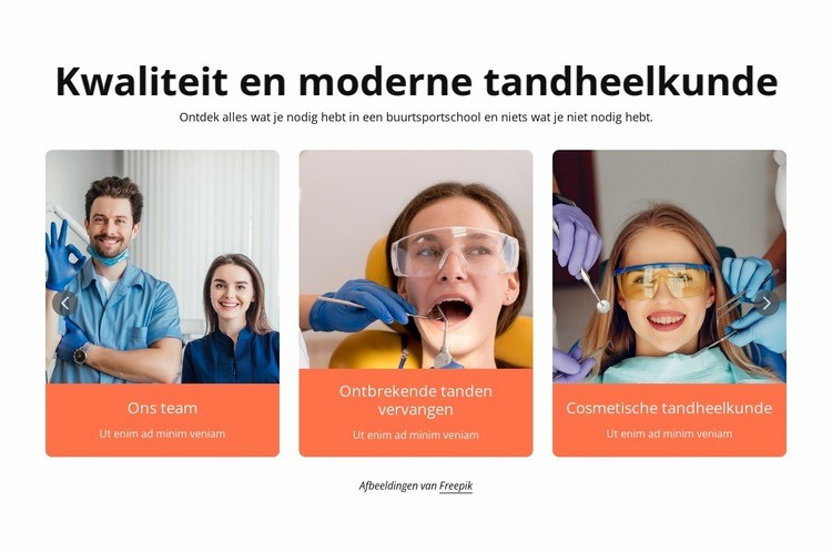 Kwaliteit en moderne tandheelkunde HTML5-sjabloon