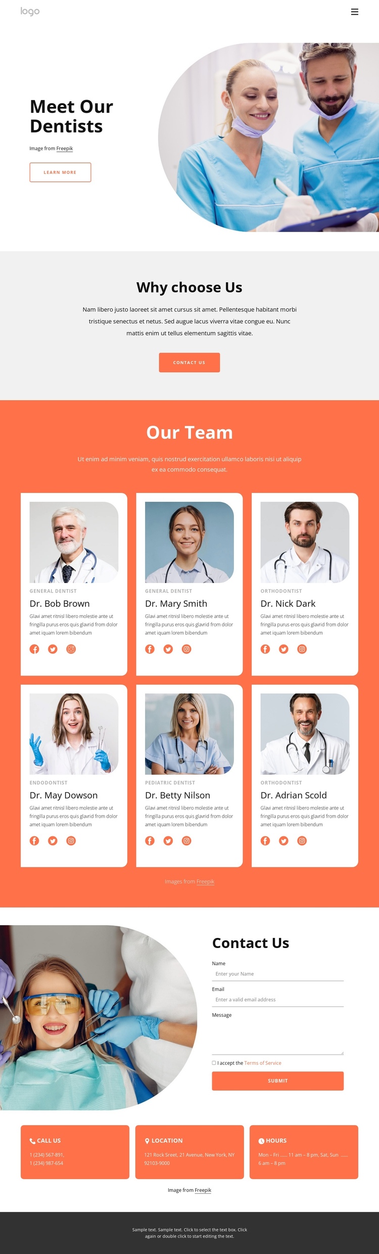 Highly-qualified dentists One Page Template