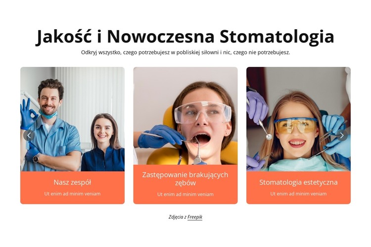 Jakość i nowoczesna stomatologia Szablon HTML