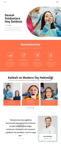 Diş Stüdyolarına Hoş Geldiniz - HTML Sayfası Şablonu