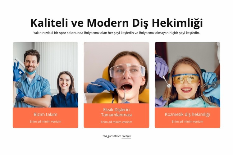 Kaliteli ve modern diş hekimliği Html Web Sitesi Oluşturucu