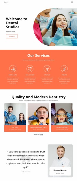 Welcome To Dental Studios - Responsive Website Builder