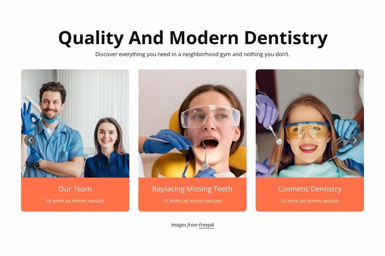 Quality and modern dentistry Website Builder Templates