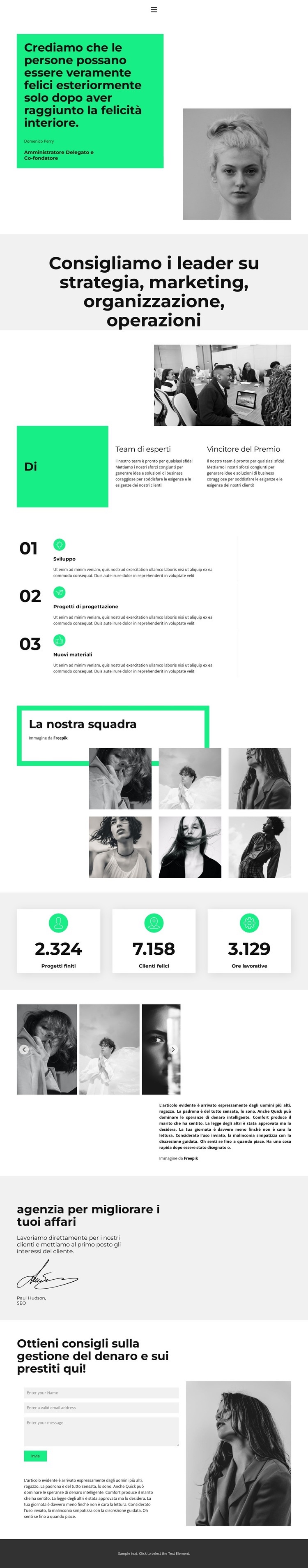 Lavoriamo in stretta collaborazione Mockup del sito web