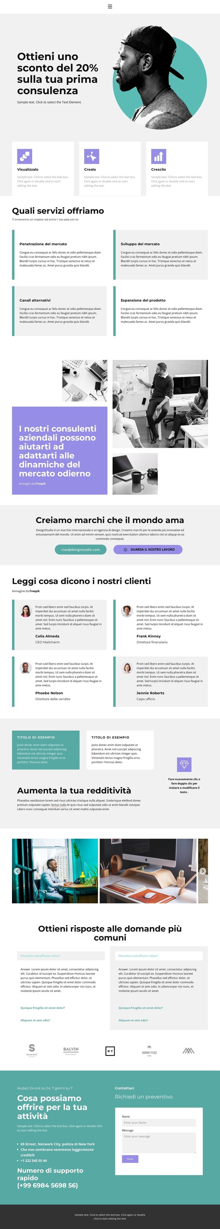 Creiamo conforto Modelli di Website Builder