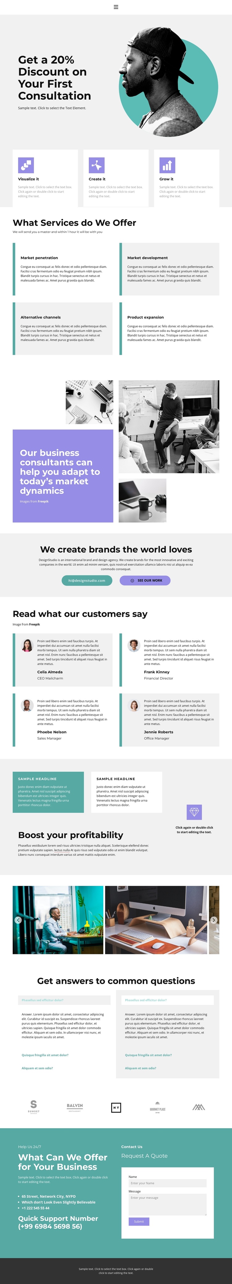 We create comfort One Page Template