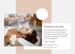 Transform Your Skin Bootstrap HTML