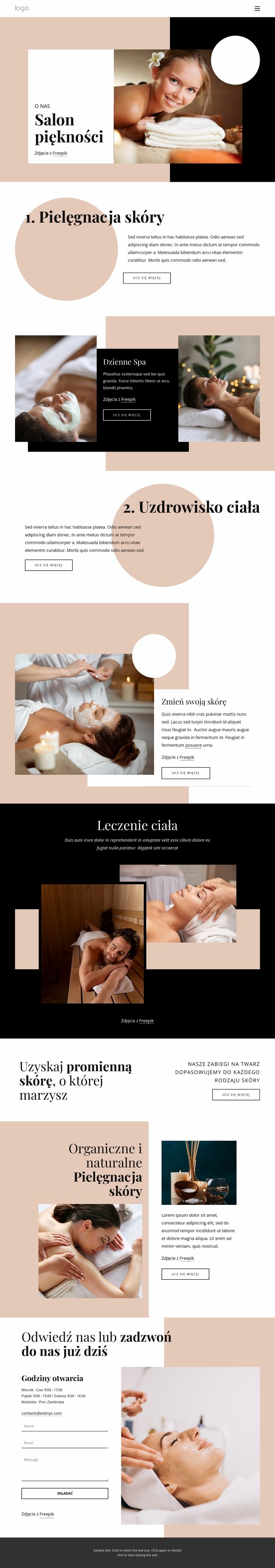 Nowe doświadczenia wellness Szablony do tworzenia witryn internetowych