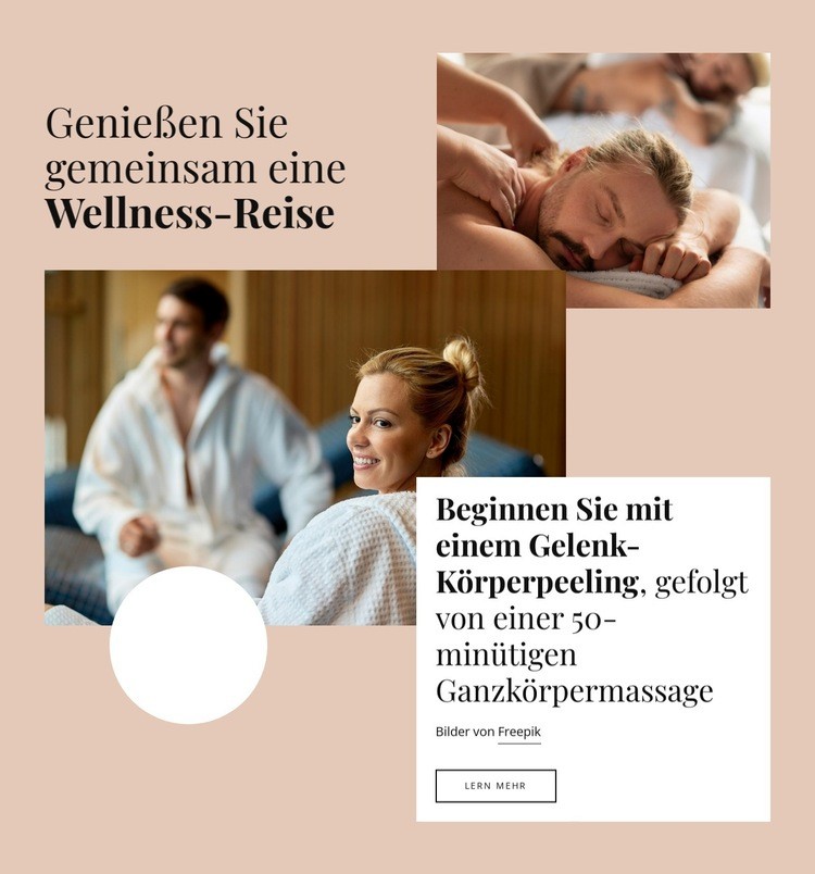 Genießen Sie gemeinsam eine Wellnessreise Vorlage