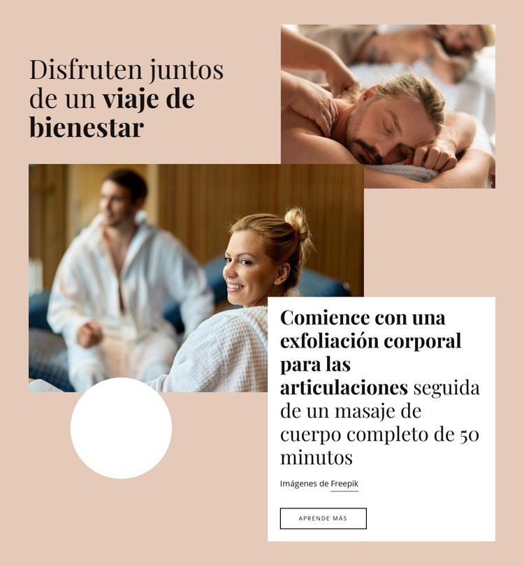 Disfruten juntos de un viaje de bienestar Diseño de páginas web